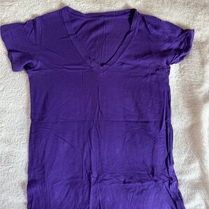 LNA Purple V-Neck Short Sleeve Tee